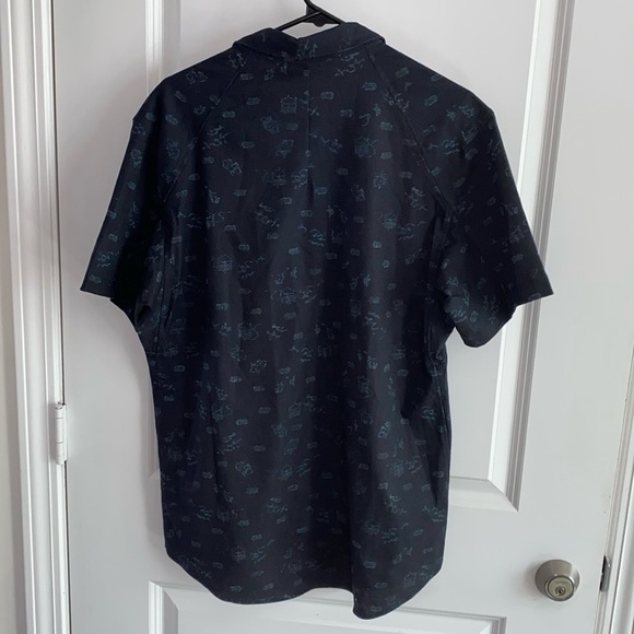 Men’s Airing Easy Black Patterned Polo - Picture 3 of 4